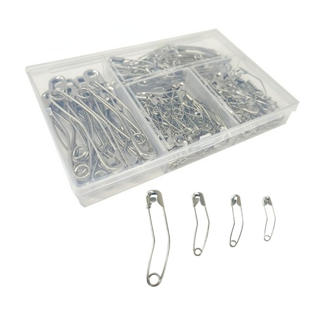 Versatile Assortment of 160 Curved Safety Pins for Crafts and